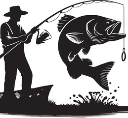 silhouette of a fisherman