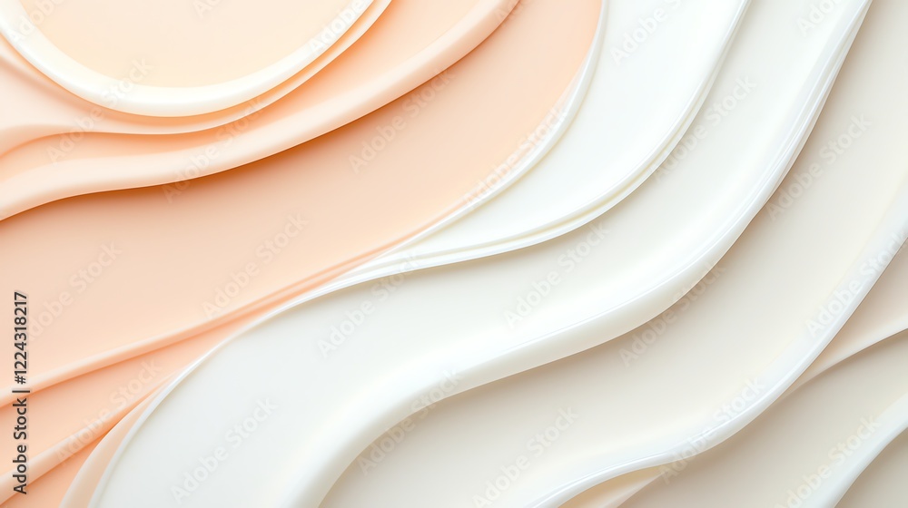 Poster abstract cream and beige textured waves creating a smooth and calming aesthetic in a modern minimali