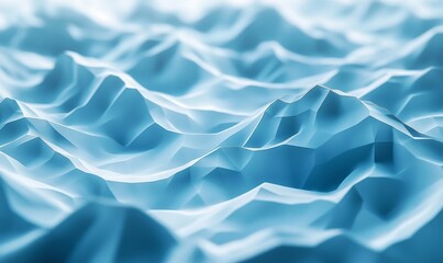 Obraz premium Abstract 3D rendering of angular low-poly waves. Distorted terrains with sharp edges., Generative AI