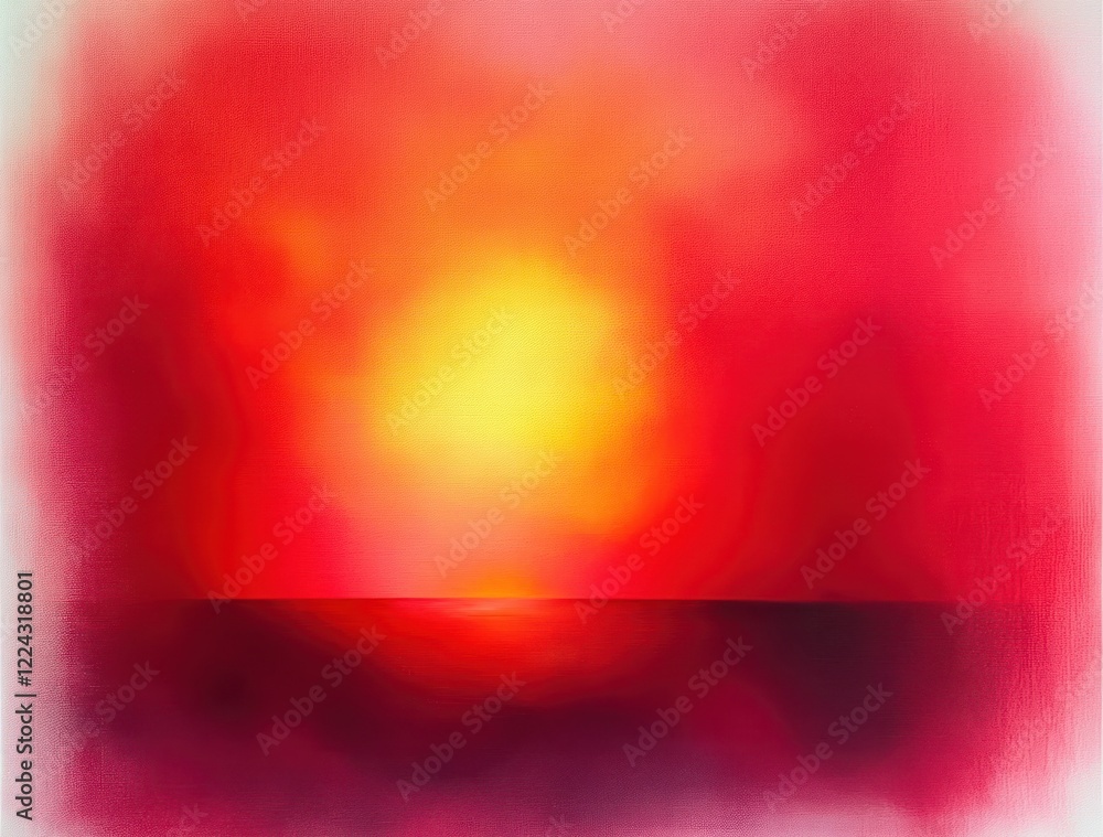 Aufkleber vibrant abstract painting gradient background with soft red orange glow and circular composition