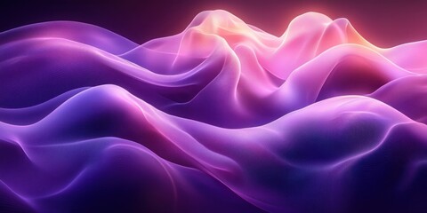Fototapeta premium Futuristic Abstract Design Flowing Purple Curves Gradient Lighting Digital Art