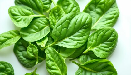 Fototapeta premium Fresh Spinach Leaves Healthy Green Food Ingredient