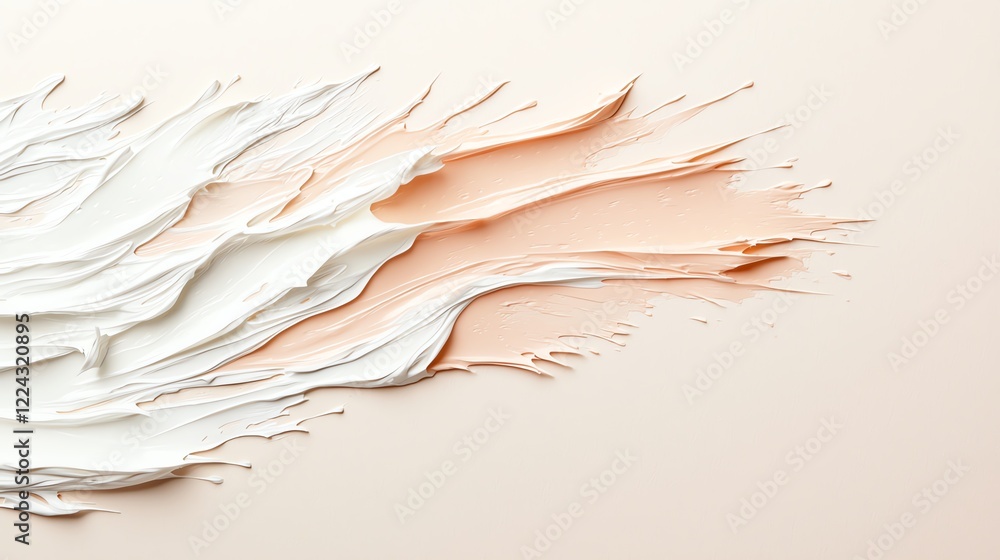 Poster abstract wave-like textures blend subtly with pastel tones, creating a sense of movement and serenit