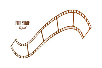 Obraz premium Cinema film strip reel vector on isolated background