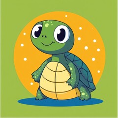 Fototapeta premium Cute Cartoon Turtle Coloring Page for Kids Handwriting Practice Educational Game Fun Activity for Preschool Kindergarten Learning