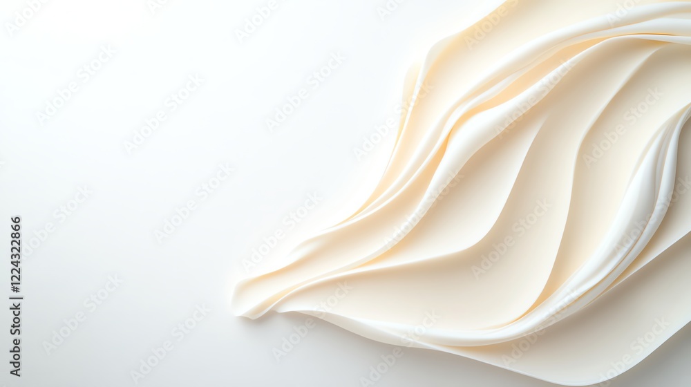 Poster elegant white fabric with soft folds creating a serene abstract design, ideal for backgrounds and cr
