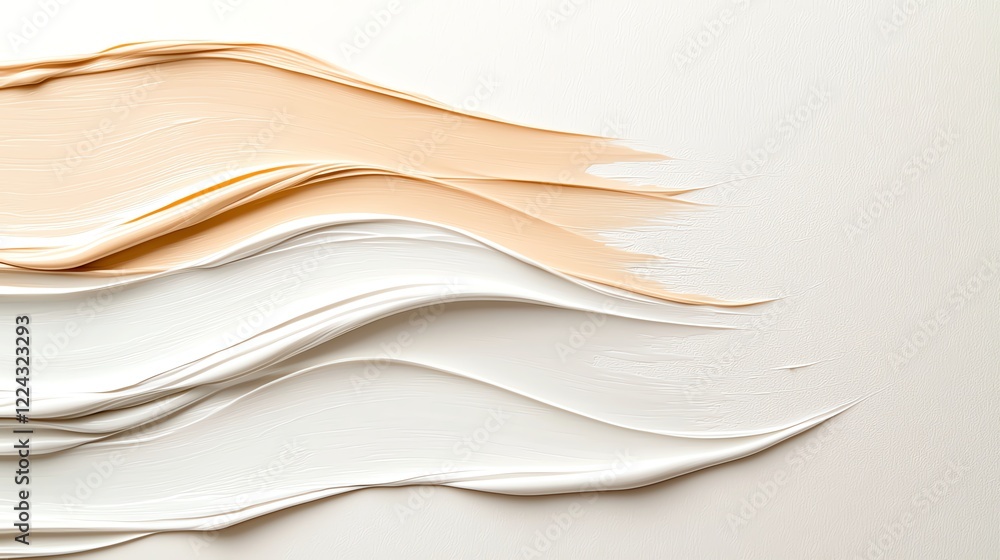Poster abstract composition of beige and white creamy texture on a smooth surface. ideal for background or 