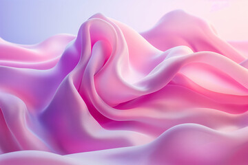 Obraz premium Elegant pink fabric with soft waves and frills in natural light