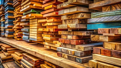 Fototapeta premium Sustainable Wood Construction: Natural Building Materials & Resources