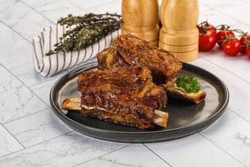 Baked beef ribs with marinade