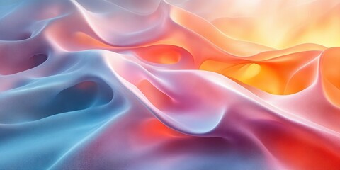 Obraz premium Futuristic Abstract Composition with Smooth Curves and Pastel Colors