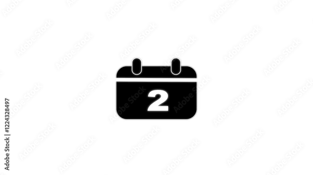 Poster 2 calendar icon animation.calendar solid icon glowing background animation