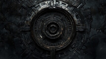 Fototapeta premium Dark Tech: Circular Mechanical Enigma