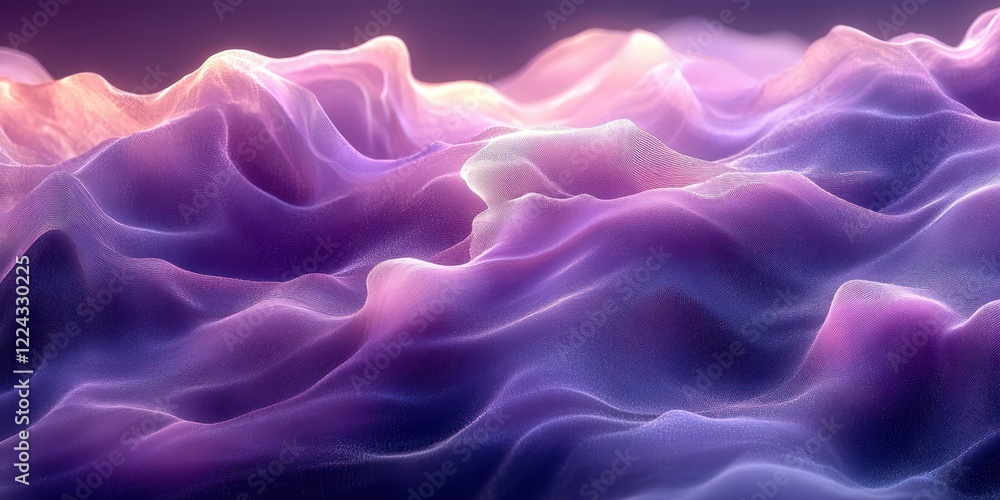 Poster elegant minimalist abstract background with curved purple forms and soft lighting