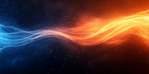 Obraz premium Dark abstract background with a glowing abstract waves, abstract background. 