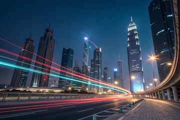 Fototapeta premium Accelerated Text Animation: Futuristic Architecture Speed Visualization