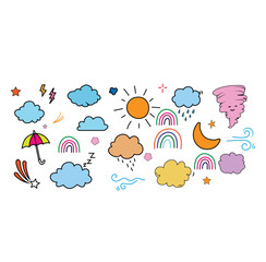 Watercolor Weather vector,  Weather Forecast Watercolor vector illustration