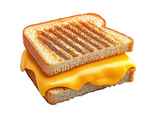 Fototapeta premium Delicious grilled cheese sandwich with golden crust. On transparent background