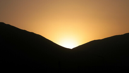 Sunset over mountains of Galicica National Park.