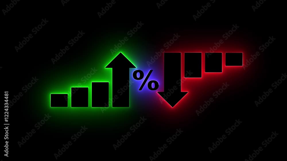 Poster glowing neon quality control concept animation.quality neon control and company cost reduction. cost