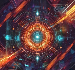 Obraz premium Illustration of abstract technology background.