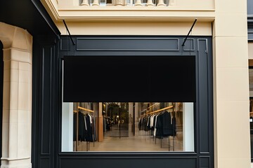 Horizontal Black Empty Signage on Clothes Shop Front