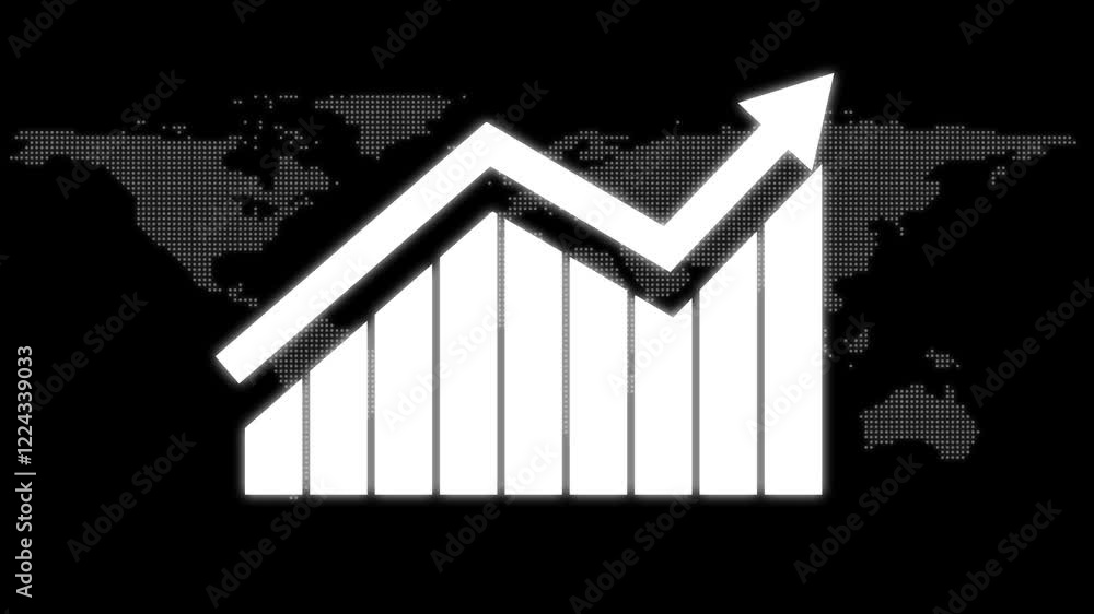 Poster business data graph chart bar.business graph chart with uparrow.business growth concept