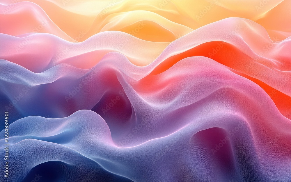 Poster abstract transparent layered gradient background with soft pastel colors and ethereal lighting effec