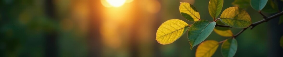 Obraz premium Softly glowing eucalyptus leaves against the fading light, eucalyptus, color