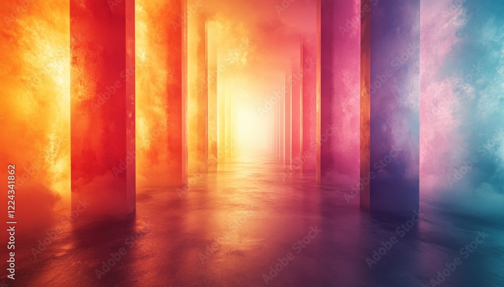 Poster minimalist abstract background design with vertical lines in soft pastel colors 3d render