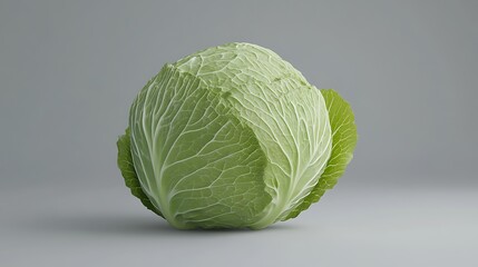 Fototapeta premium Cabbage on a grey background. Minimalistic still life.