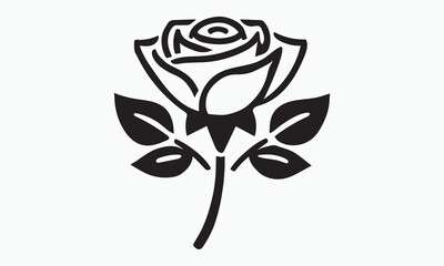 Elegant vector art design featuring rose flower silhouettes. This logo-style illustration is ideal for branding, minimalist designs, greeting cards, and various digital and print projects.