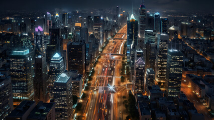 Fototapeta premium Smart cities link people, buildings, and cars. For example, generative AI