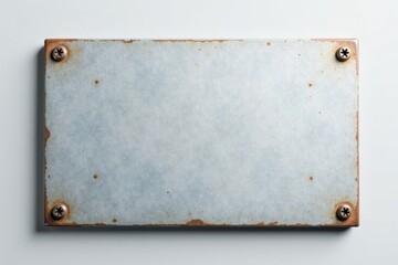 Fototapeta premium Rustic Metal Plate with Corner Bolts, Ideal for Design Projects and Textural Backgrounds