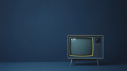 Vintage Retro Television on Minimalist Background