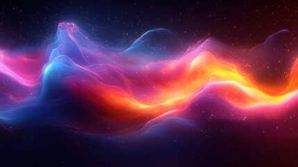 Obraz premium Abstract Wave Flowing in Neon Colors Futuristic Iridescent Design