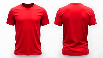 a photorealistic mockup of a male red tshirt