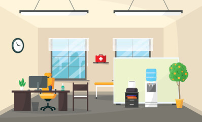 Hospital office interior. Doctor's office. Providing medical care. Healthcare and medicine.