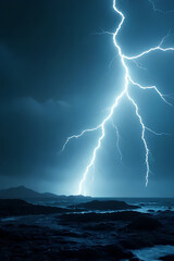 lightning over the sea