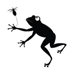 frog on a leaf vector illustration