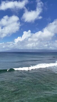 Honolua bay on a nice sunny day for snorkeling and surfing