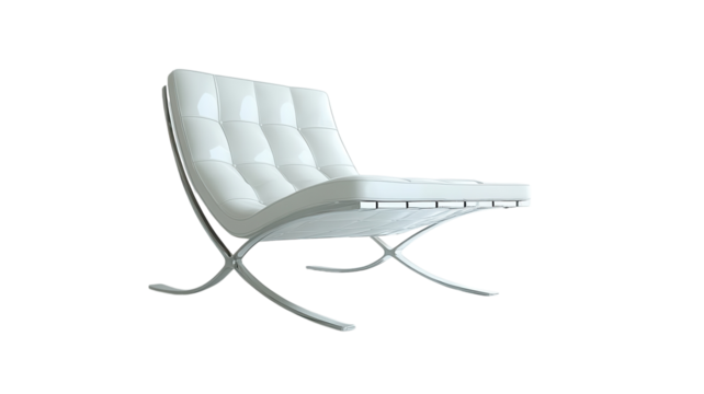 Elegant white chair with sleek metal base in modern design showcasing minimalist aesthetics
