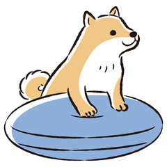 体幹トレーニングをする犬のイラスト