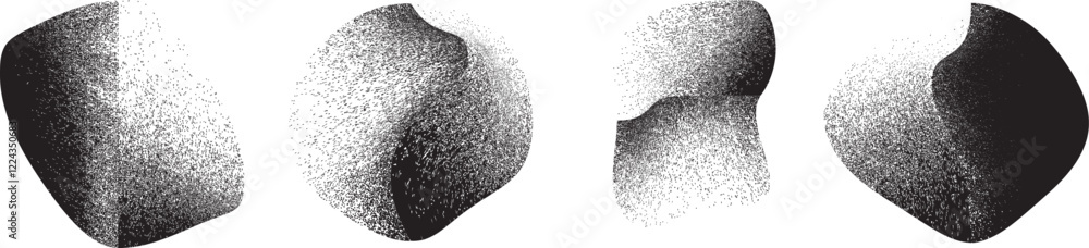 Poster sprayed black shapes composition .graffiti art design . noise textured shapes . spray effect .grunge