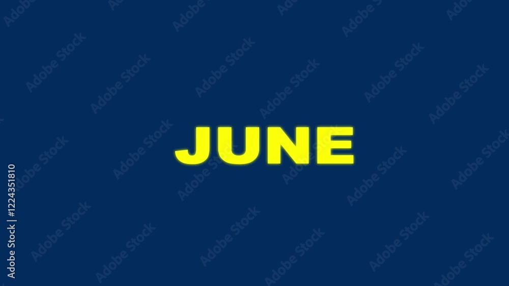 Poster june text icon animation.