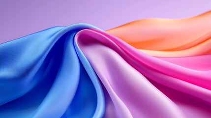 Abstract Colorful Fabric Drape Smooth Pastel Hues in a Swirling Wave Pattern