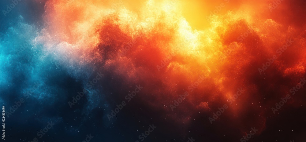Aufkleber orange blue gradient abstract background smooth texture minimalistic impressionism design