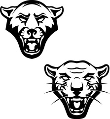 Illustration of tiger head on white background. Design element for logo, label, emblem, sign, poster, t shirt. Vector illustration