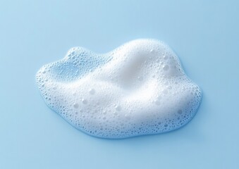 White Foam Cleansing Gel on Light Blue Background for Skincare and Hygiene