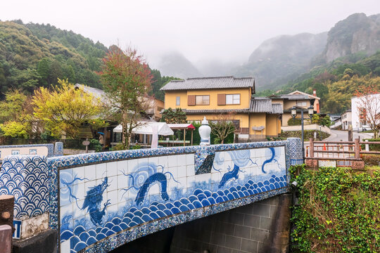 Okawachiyama village bridge with porcelain ceramic, Imari, Saga